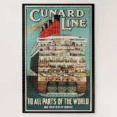 Cunard ocean luxury steamship retro poster, puzzle (Vertikal)