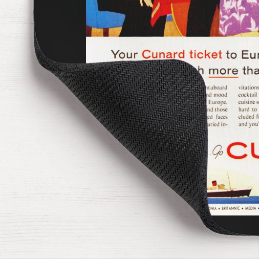 Cunard Queen's Party Ad Mousepad (Ecke)