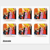 Cunard Queen's Party Ad Quadratischer Aufkleber (Blatt)