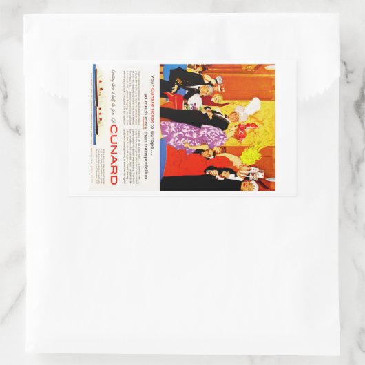 Cunard Queen's Party Ad Rechteckiger Aufkleber (Tasche)