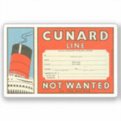 Cunard - Vintages Gepäcksiegel der White Star Aufkleber (Vorderseite)