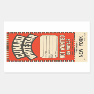 Cunard weißer Stern (nach New York) Rechteckiger Aufkleber