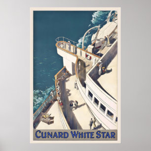 Cunard White Star Line Vintage Reiseposter Poster