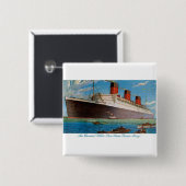 Cunard White Star Line's Queen Mary Button (Vorne & Hinten)