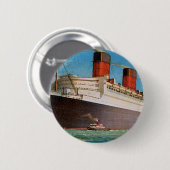 Cunard White Star Line's Queen Mary Button (Vorne & Hinten)