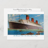 Cunard White Star Line's Queen Mary Postkarte (Vorne/Hinten)