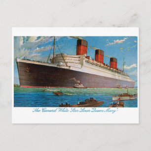 Cunard White Star Line's Queen Mary Postkarte