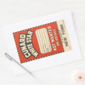 Cunard White Star (nach New York) Rechteckiger Aufkleber (Umschlag)