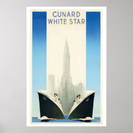 Cunard White Star Vintage Travel Poster