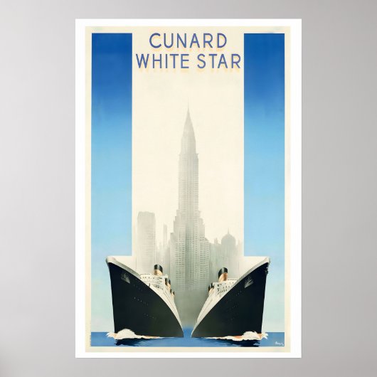 Cunard White Star Vintage Travel Poster (Vorne)