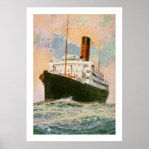 Cunard Zwischenlage Ascania in Meer Poster