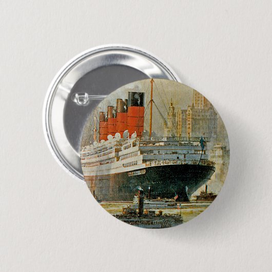 Cunarder in New York Button (Vorne & Hinten)