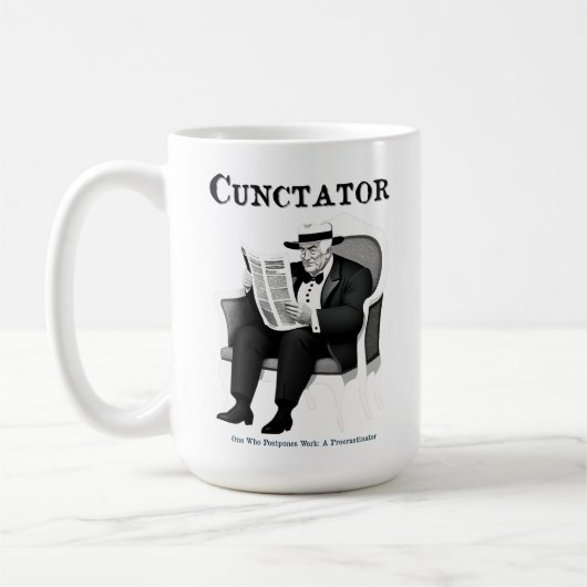 Cunctator - Aufschieber Kaffeetasse (Links)