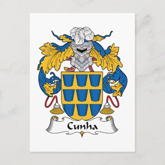 Cunha Familienwappen Postkarte (Vorderseite)