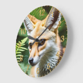 Cunning Fennec Fox Große Wanduhr (Winkel)