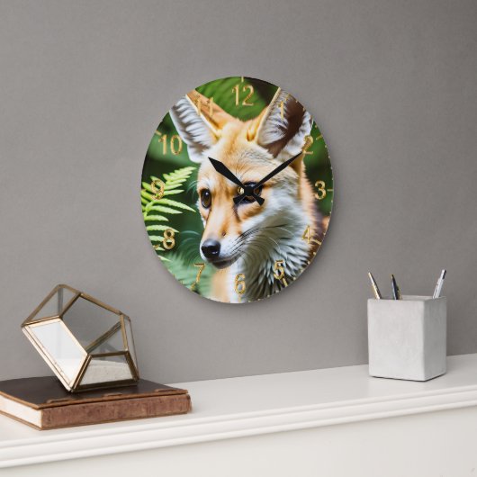 Cunning Fennec Fox Große Wanduhr (Büro)