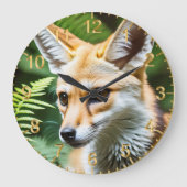 Cunning Fennec Fox Große Wanduhr (Vorderseite)