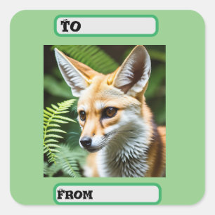 Cunning Fennec Fox Quadratischer Aufkleber