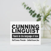 Cunning Linguist Postcard, anpassen Postkarte (Stehend Vorderseite)