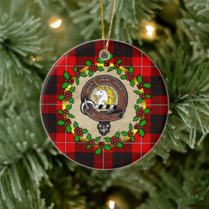 Cunningham Clan Abzeichen & Tartan Personalisierte Keramik Ornament