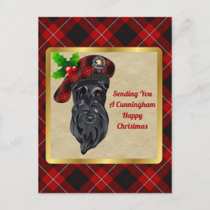 Cunningham Clan Abzeichen & Tartan Weihnachtskarte Postkarte