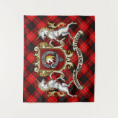 Cunningham Clan Abzeichen & Unicorns w/Tartan Wandteppich (Vorderseite)