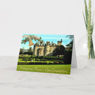 Cunningham-Clan-Schloss-Goldglocken-Weihnachtskart Feiertagskarte