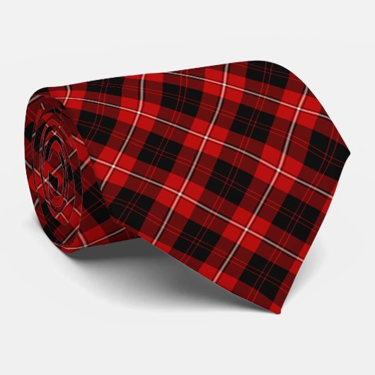 Cunningham Clan Tartan Black and Red Kariert Krawatte (Gerollt)