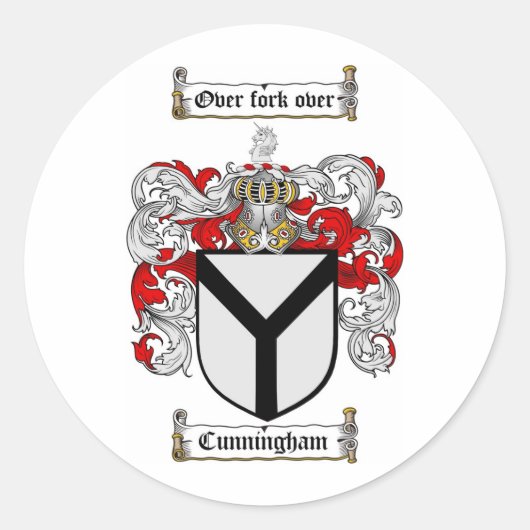 CUNNINGHAM-FAMILIENWAPPEN - Wappenschuss von CUNNI Runder Aufkleber (Vorderseite)