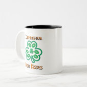 Cunningham Irish Kisses Clover Shamrocks Lips Zweifarbige Tasse (Vorderseite Links)