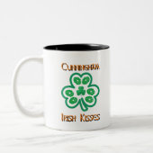 Cunningham Irish Kisses Clover Shamrocks Lips Zweifarbige Tasse (Links)