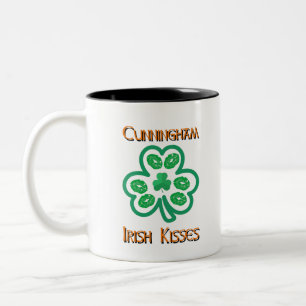 Cunningham Irish Kisses Clover Shamrocks Lips Zweifarbige Tasse