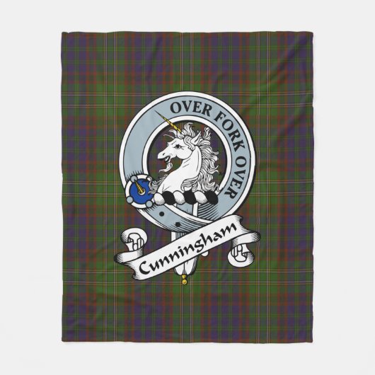 Cunningham Jagd Moderner Clan Abzeichen Tartan Kar Fleecedecke (Vorderseite)