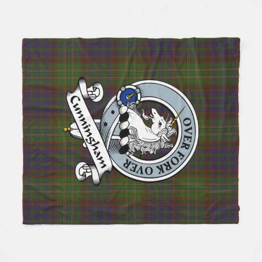 Cunningham Jagd Moderner Clan Abzeichen Tartan Kar Fleecedecke (Vorderseite (Horizontal))