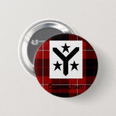 Cunningham moderner Tartan-Knopf Button (Vorne & Hinten)