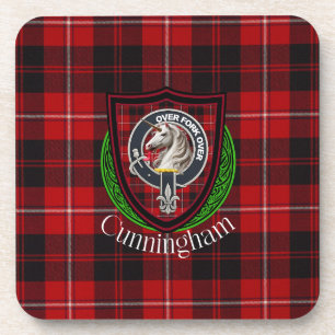 Cunningham schottischer Clan Tartan und Wappen Getränkeuntersetzer