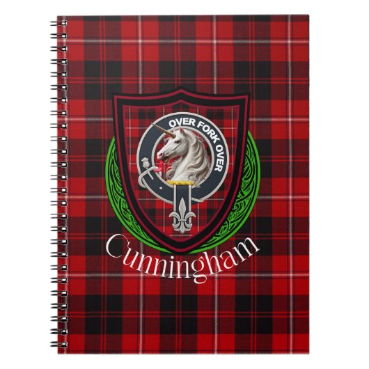 Cunningham-Schottischer-Clan-Tartan & Wappen Notizblock (Vorderseite)