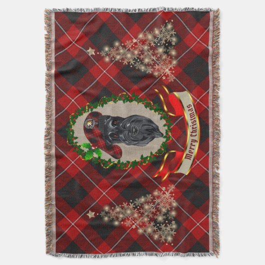 Cunningham Scottie Dog Christmas Throw Blanket Decke (Vorderseite Vertikal)