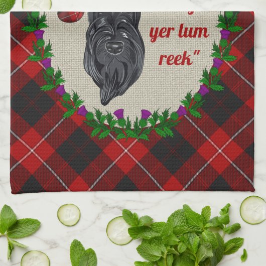 Cunningham Scottie Dog Küchentuch (Gefaltet)