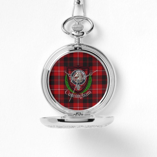 Cunningham Scottish Clan Tartan & Crest Armbanduhr (Vorderseite)