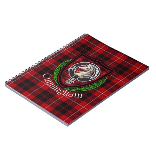 Cunningham Scottish Clan Tartan & Crest Notizblock (Linke Seite)