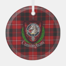 Cunningham Scottish Clan Tartan & Crest Ornament Aus Glas