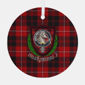 Cunningham Scottish Clan Tartan & Crest Ornament Aus Glas (Rückseite)