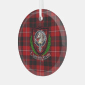 Cunningham Scottish Clan Tartan & Crest Ornament Aus Glas (Vorderseite links)