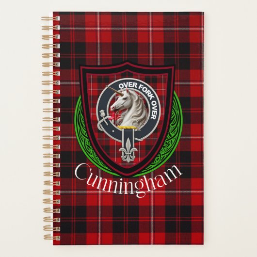 Cunningham Scottish Clan Tartan & Crest Planer (Vorderseite)