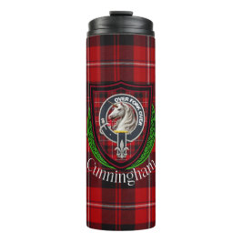Cunningham Scottish Clan Tartan & Crest Thermosbecher