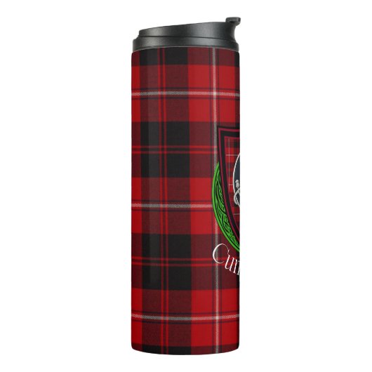 Cunningham Scottish Clan Tartan & Crest Thermosbecher (Nach links gedreht)