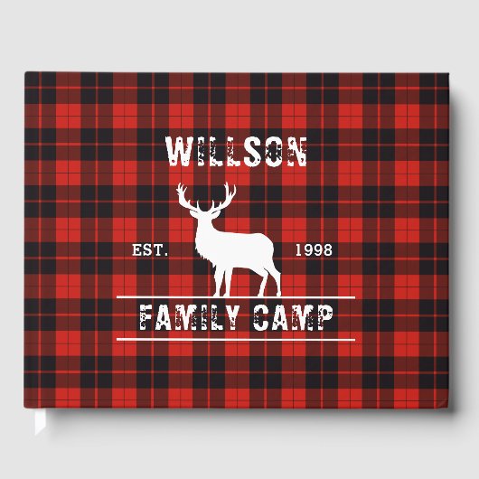 Cunningham Scottish kariert Tartan Red Gästebuch (Vorderseite)