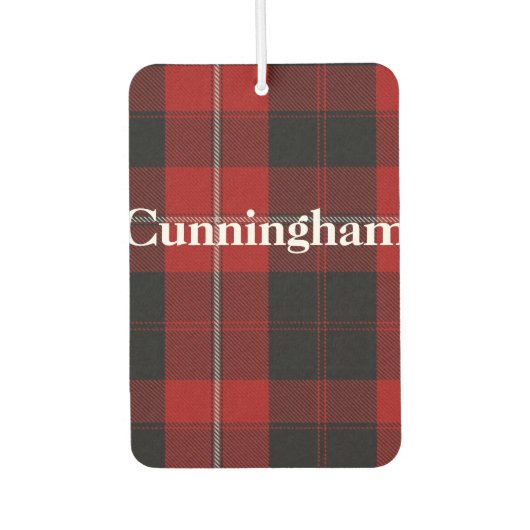 Cunningham Tartan Kariert Air Freshener Autolufterfrischer (Vorderseite)