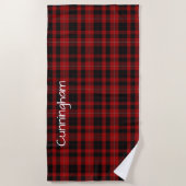 Cunningham Tartan Kariert Beach Handtuch (Vorderseite)